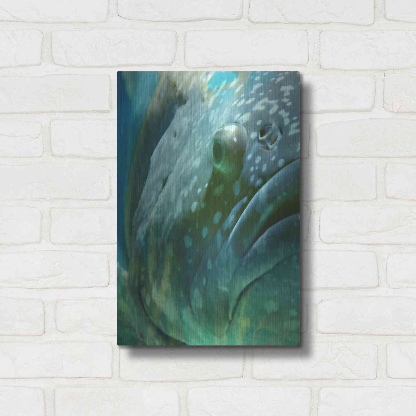 Luxe Metal Art 'Turquoise Splash One' by Steve Hunziker Metal Wall Art,12x16