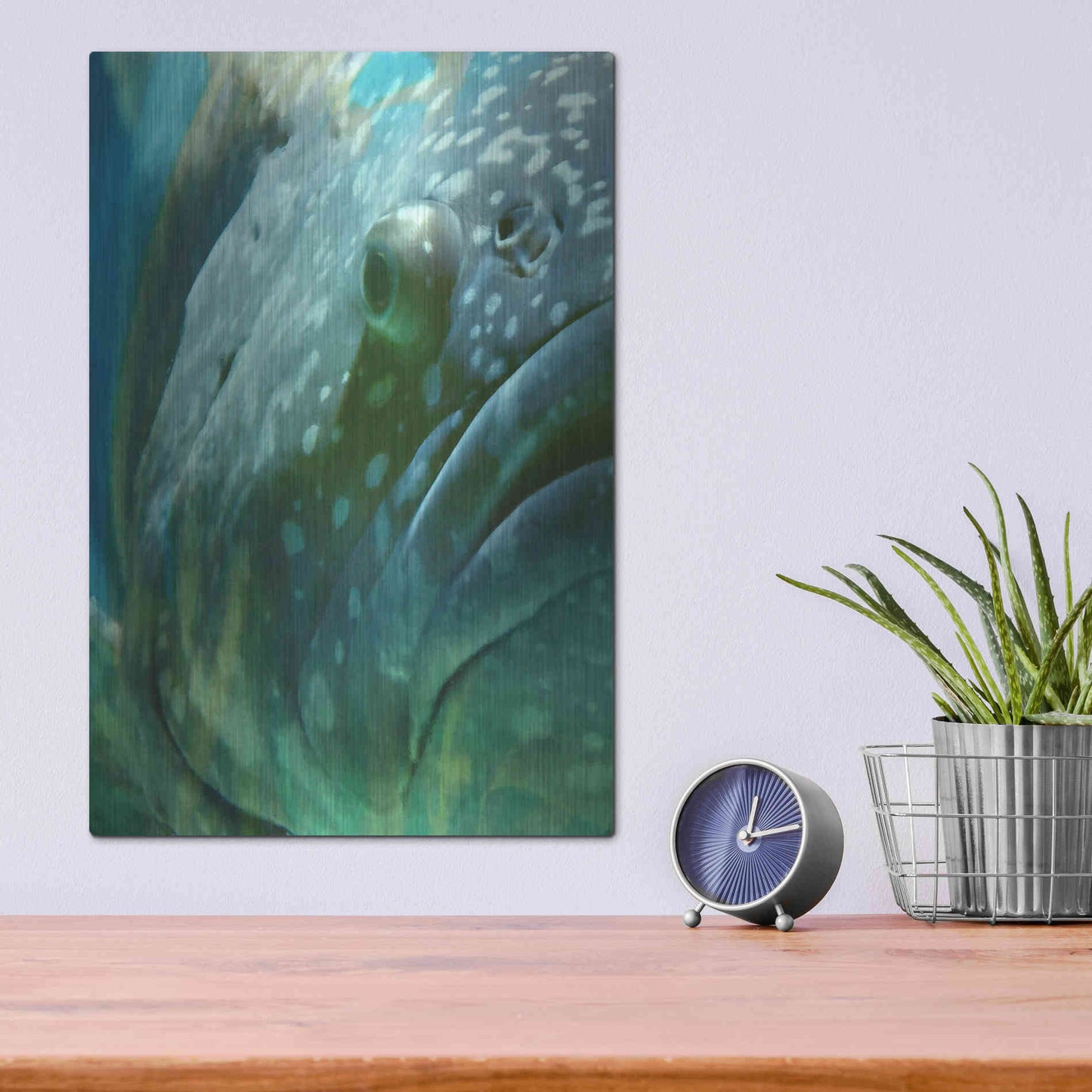 Luxe Metal Art 'Turquoise Splash One' by Steve Hunziker Metal Wall Art,12x16