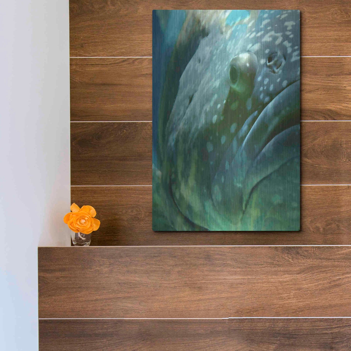 Luxe Metal Art 'Turquoise Splash One' by Steve Hunziker Metal Wall Art,12x16