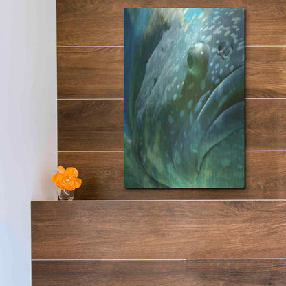 Luxe Metal Art 'Turquoise Splash One' by Steve Hunziker Metal Wall Art,12x16