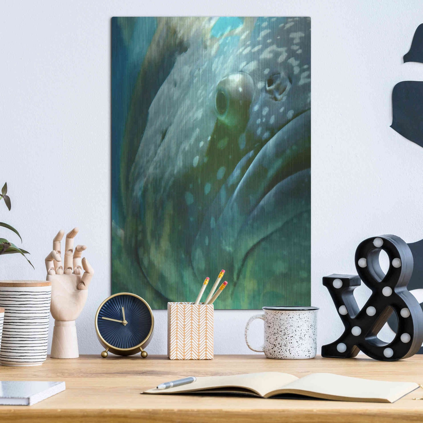 Luxe Metal Art 'Turquoise Splash One' by Steve Hunziker Metal Wall Art,12x16