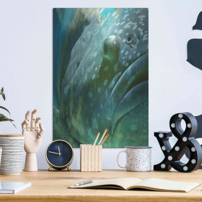 Luxe Metal Art 'Turquoise Splash One' by Steve Hunziker Metal Wall Art,12x16