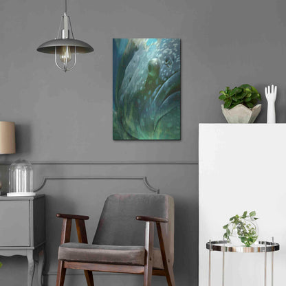 Luxe Metal Art 'Turquoise Splash One' by Steve Hunziker Metal Wall Art,16x24