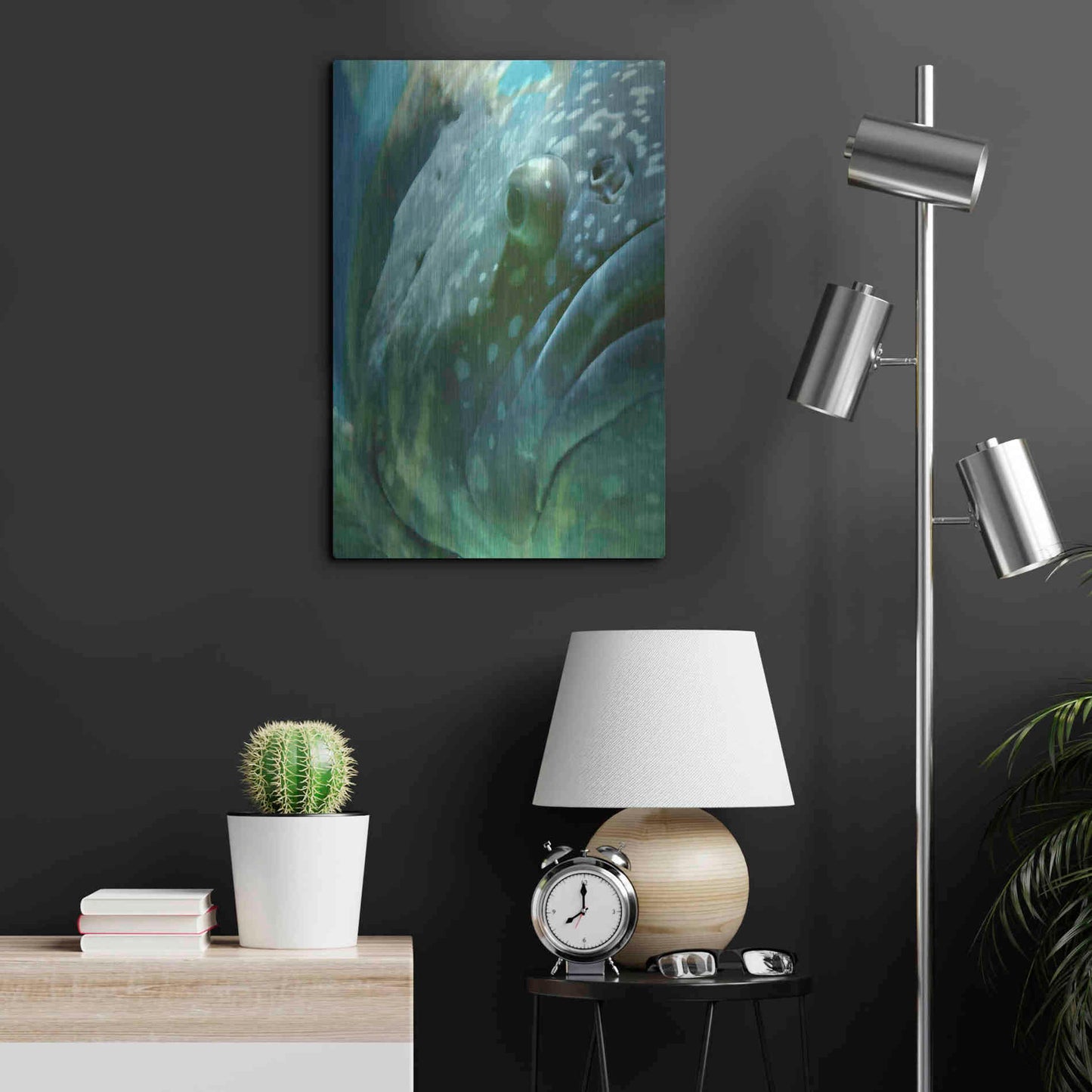 Luxe Metal Art 'Turquoise Splash One' by Steve Hunziker Metal Wall Art,16x24