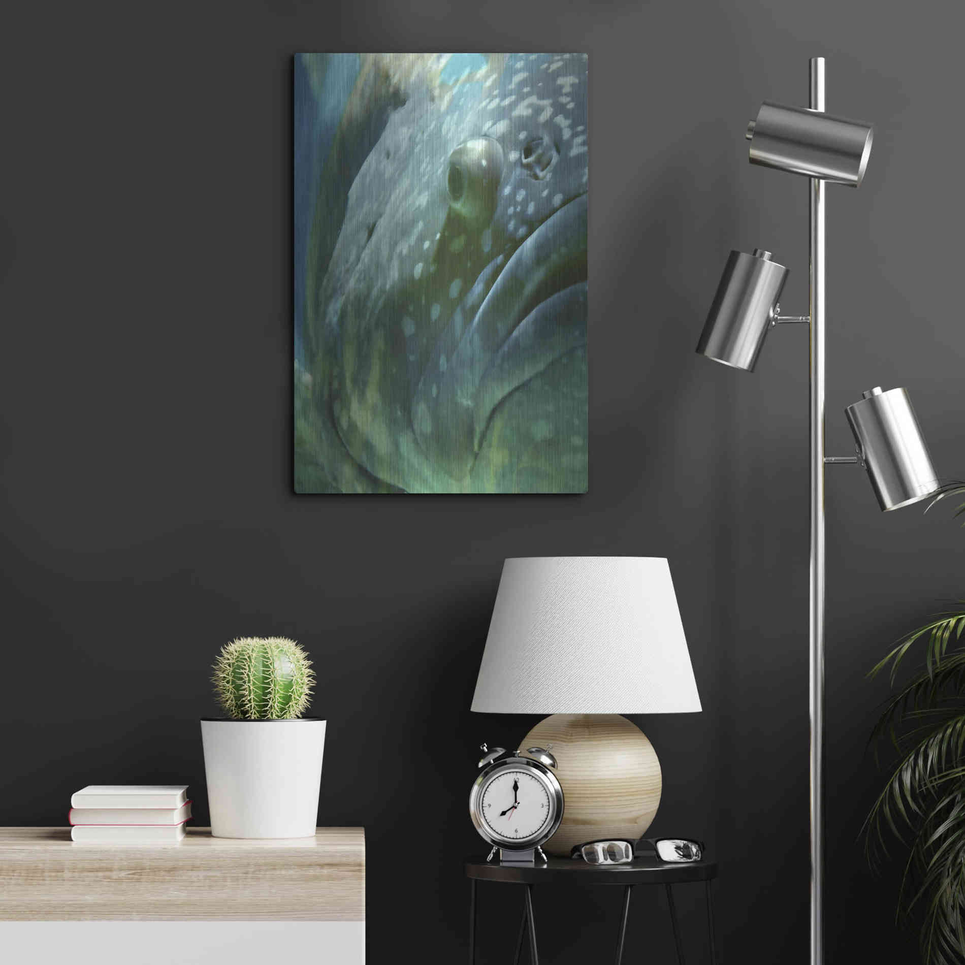 Luxe Metal Art 'Turquoise Splash One' by Steve Hunziker Metal Wall Art,16x24