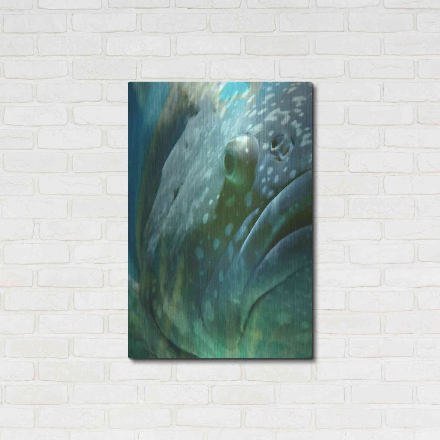 Luxe Metal Art 'Turquoise Splash One' by Steve Hunziker Metal Wall Art,24x36