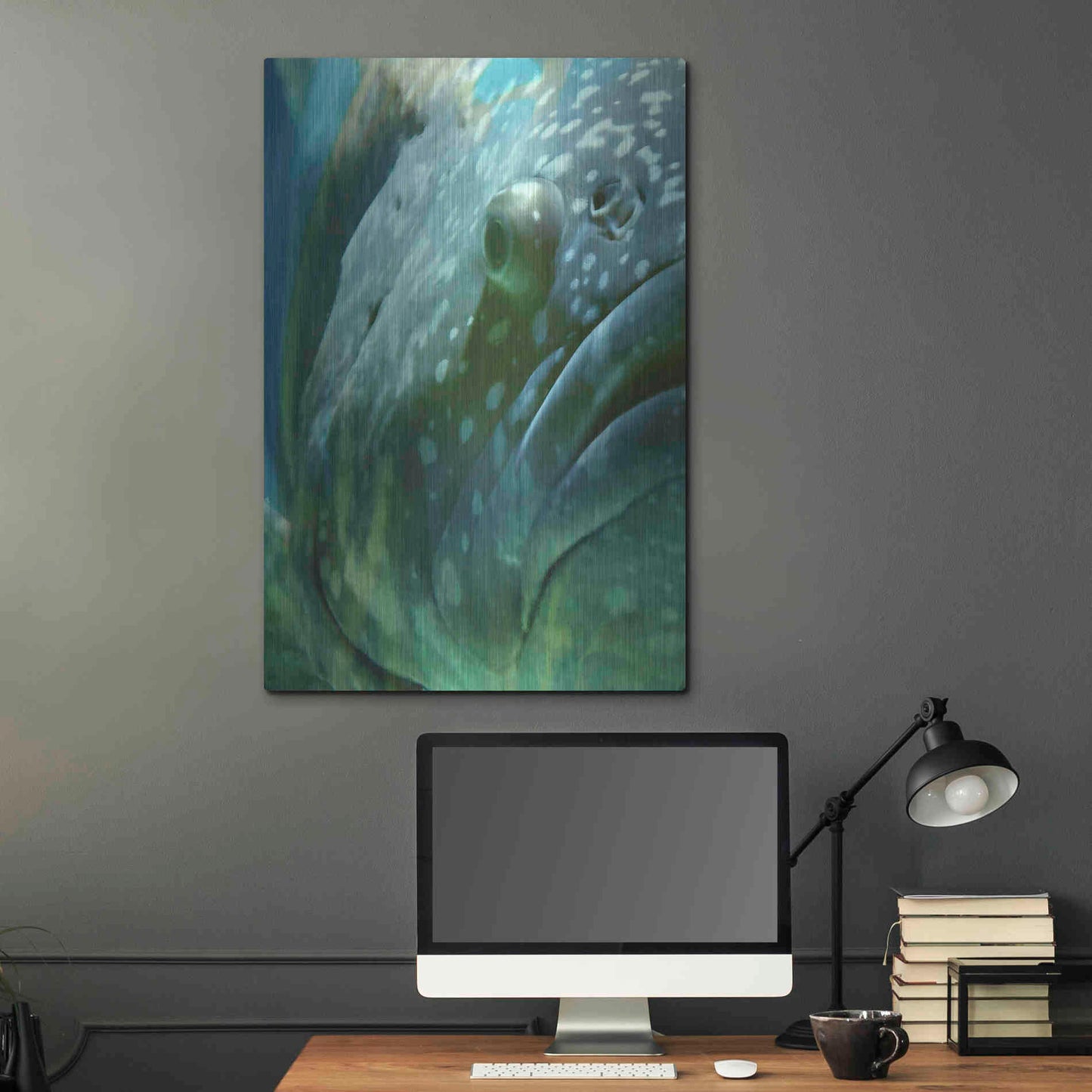 Luxe Metal Art 'Turquoise Splash One' by Steve Hunziker Metal Wall Art,24x36