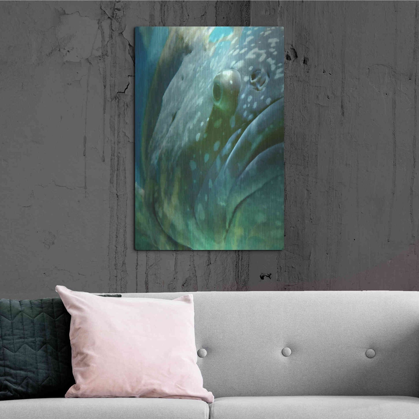 Luxe Metal Art 'Turquoise Splash One' by Steve Hunziker Metal Wall Art,24x36