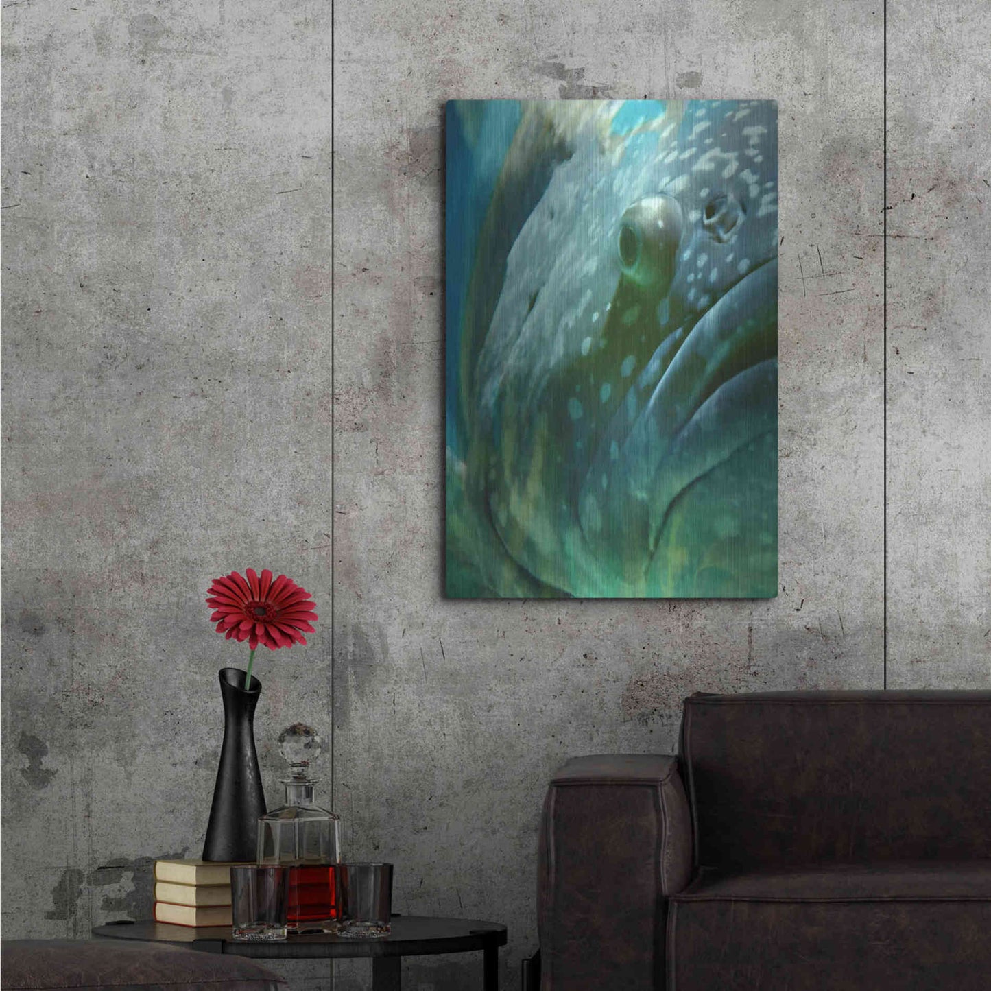Luxe Metal Art 'Turquoise Splash One' by Steve Hunziker Metal Wall Art,24x36