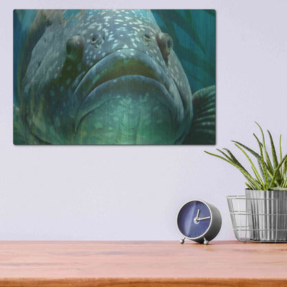 Luxe Metal Art 'Turquoisesplash Two' by Steve Hunziker Metal Wall Art,16x12