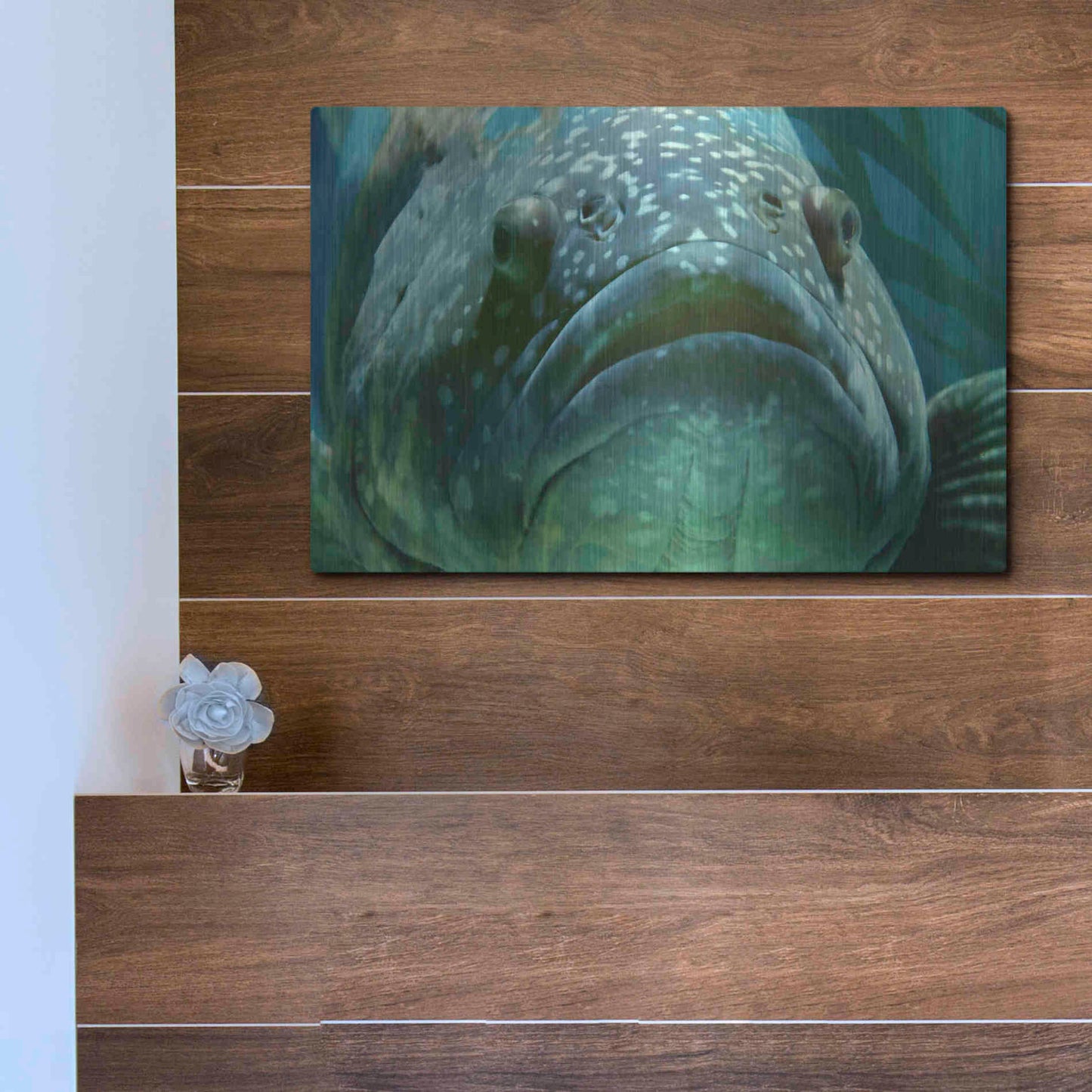 Luxe Metal Art 'Turquoisesplash Two' by Steve Hunziker Metal Wall Art,16x12