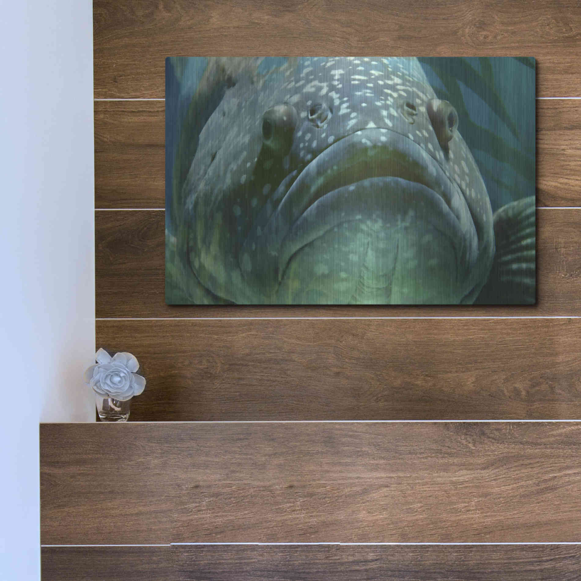 Luxe Metal Art 'Turquoisesplash Two' by Steve Hunziker Metal Wall Art,16x12