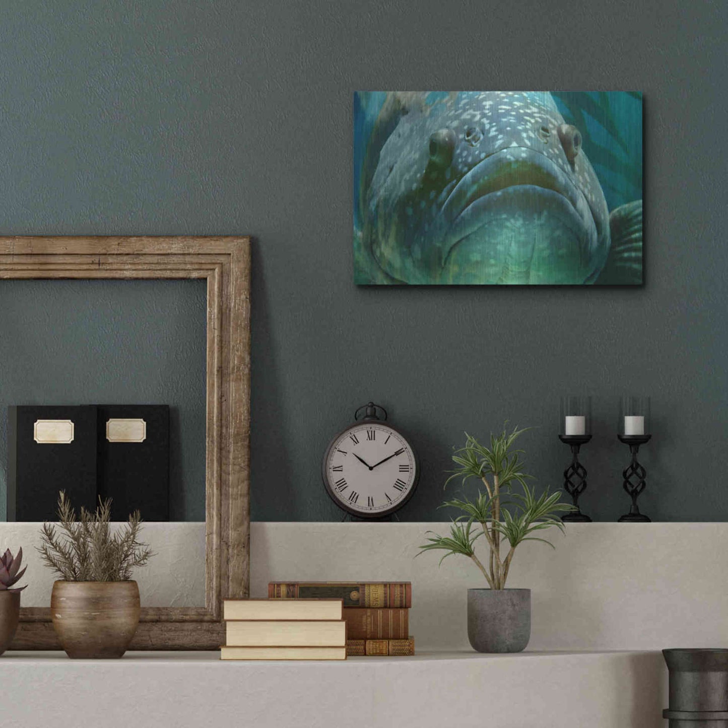 Luxe Metal Art 'Turquoisesplash Two' by Steve Hunziker Metal Wall Art,16x12