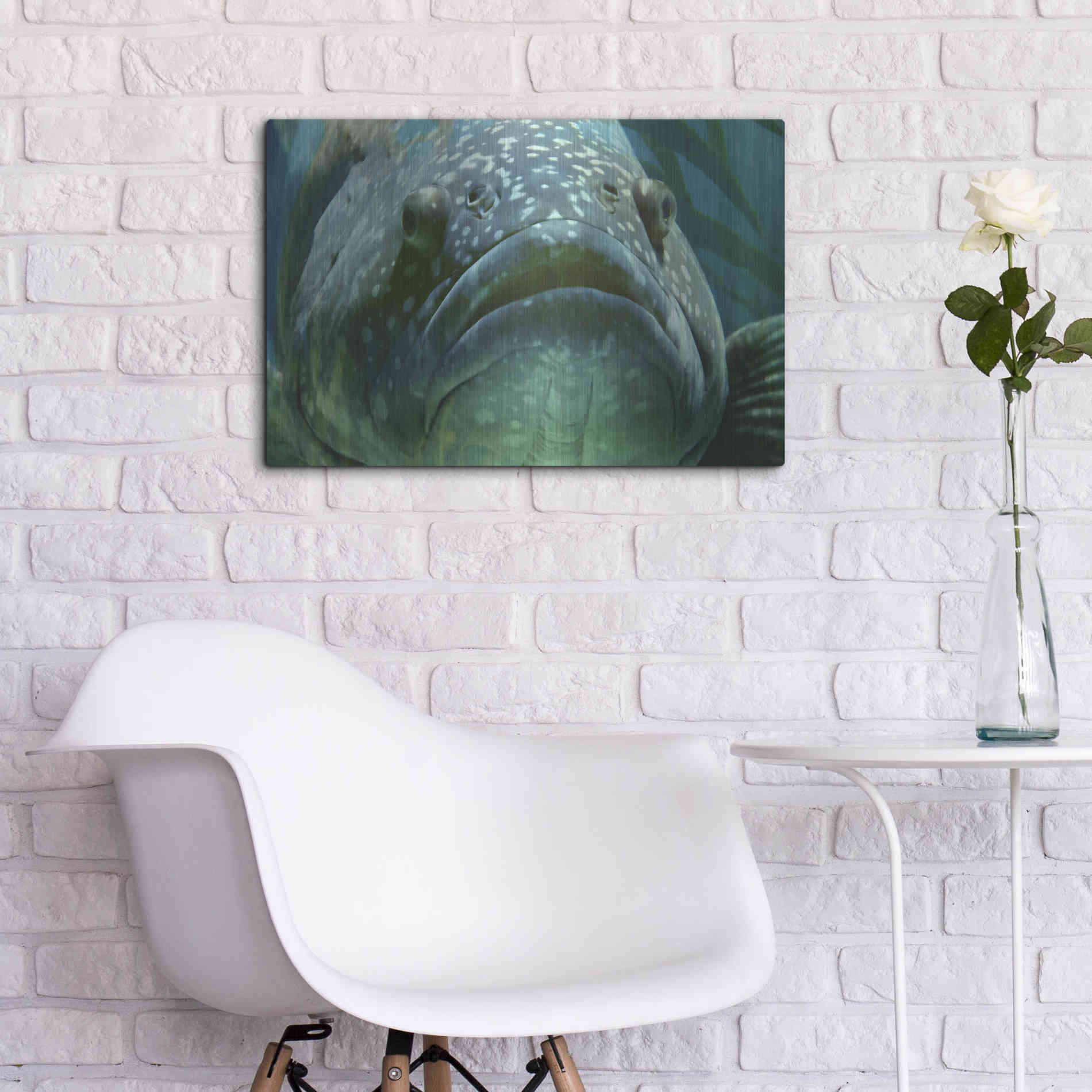 Luxe Metal Art 'Turquoisesplash Two' by Steve Hunziker Metal Wall Art,24x16