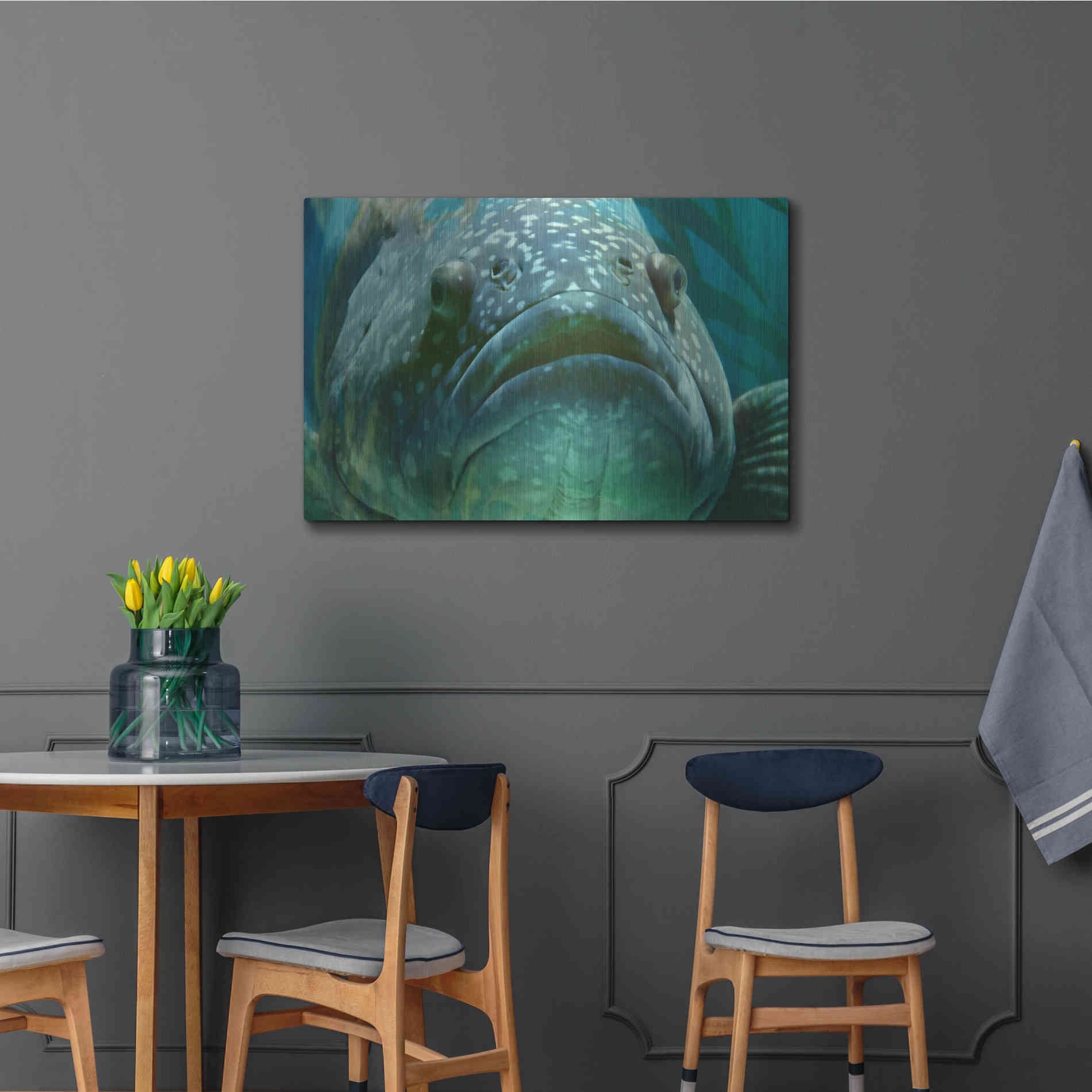 Luxe Metal Art 'Turquoisesplash Two' by Steve Hunziker Metal Wall Art,36x24