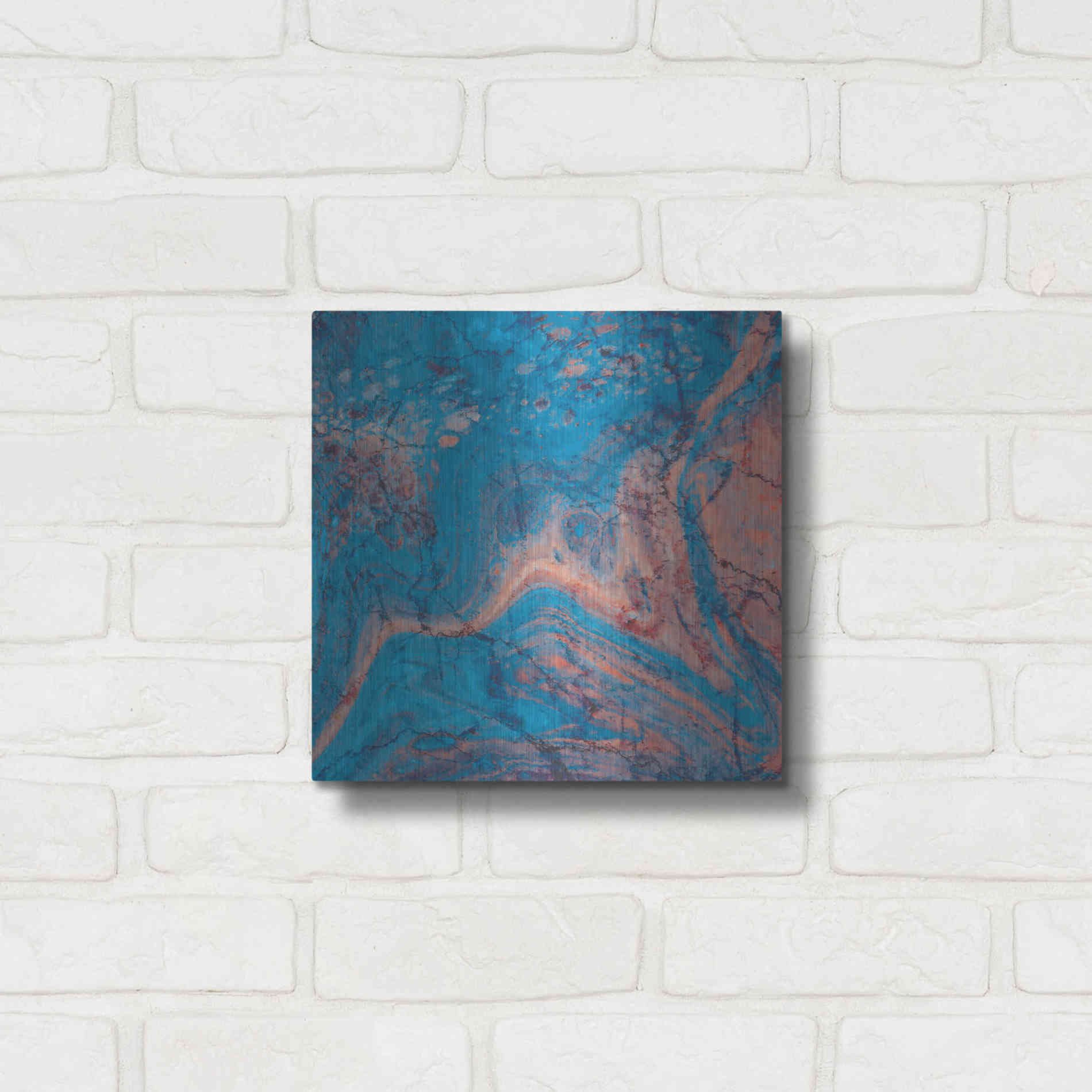 Luxe Metal Art 'Craquelure One' by Steve Hunziker Metal Wall Art,12x12