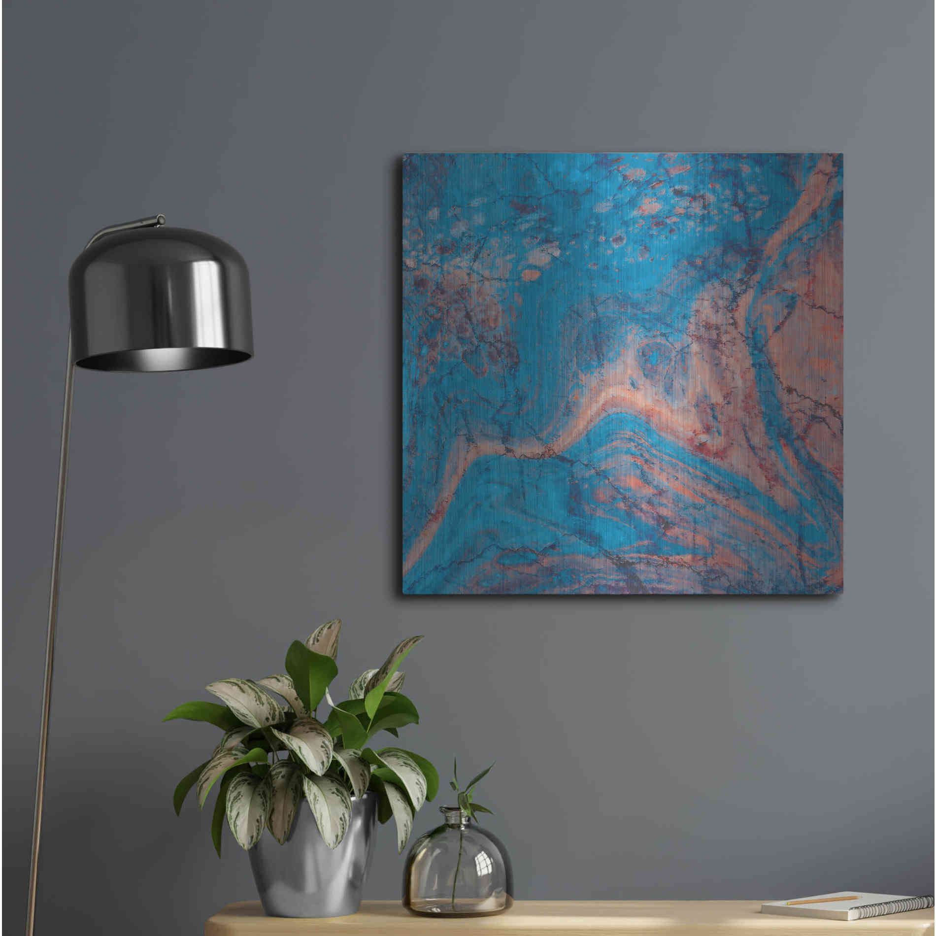 Luxe Metal Art 'Craquelure One' by Steve Hunziker Metal Wall Art,24x24