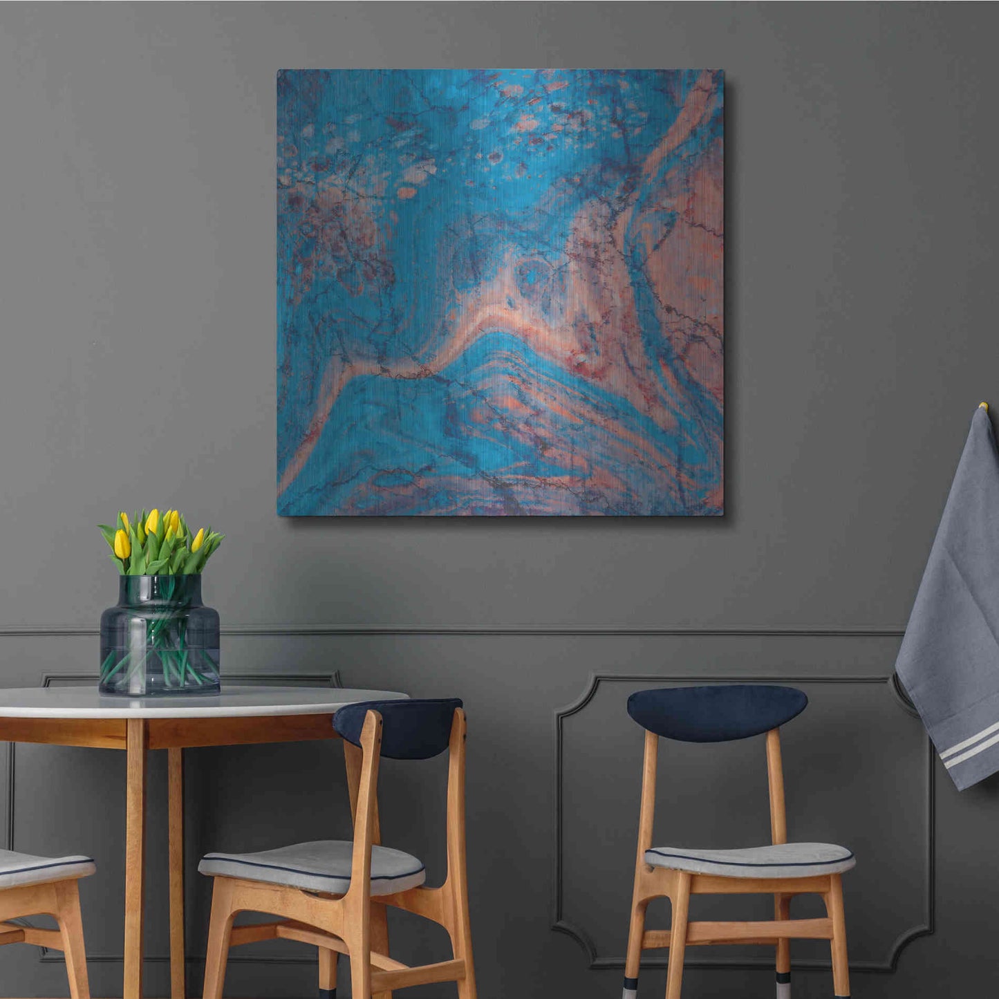 Luxe Metal Art 'Craquelure One' by Steve Hunziker Metal Wall Art,36x36