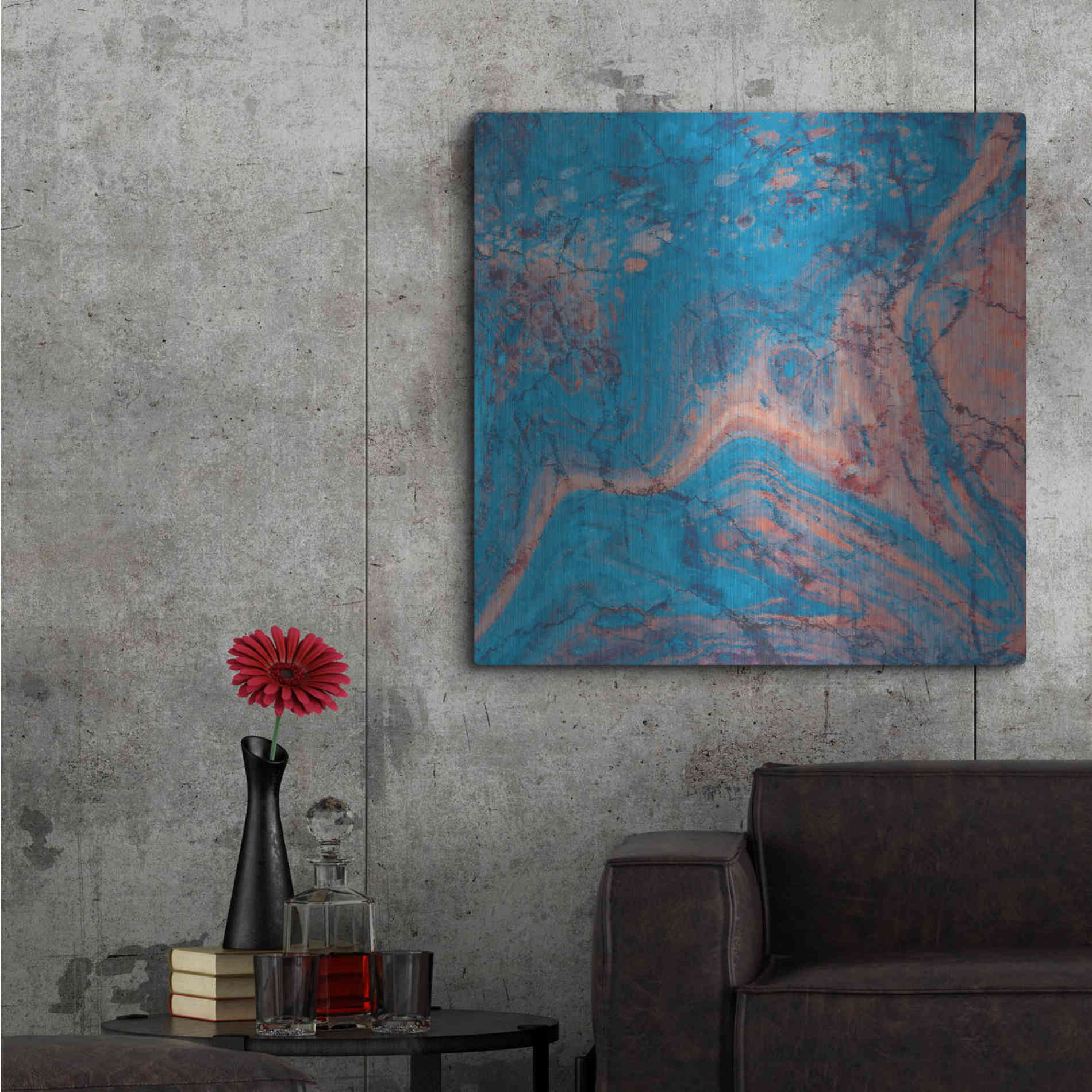 Luxe Metal Art 'Craquelure One' by Steve Hunziker Metal Wall Art,36x36