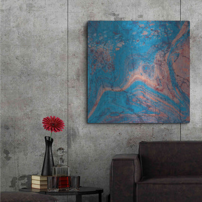 Luxe Metal Art 'Craquelure One' by Steve Hunziker Metal Wall Art,36x36