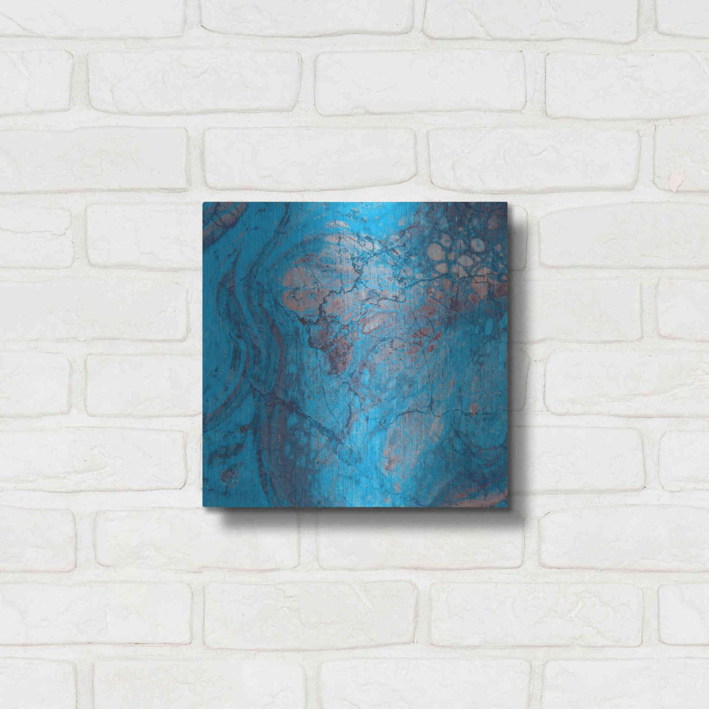 Luxe Metal Art 'Craquelure Two' by Steve Hunziker Metal Wall Art,12x12