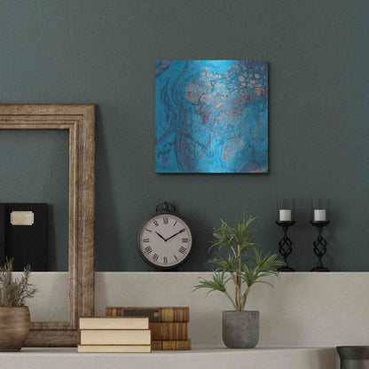 Luxe Metal Art 'Craquelure Two' by Steve Hunziker Metal Wall Art,12x12