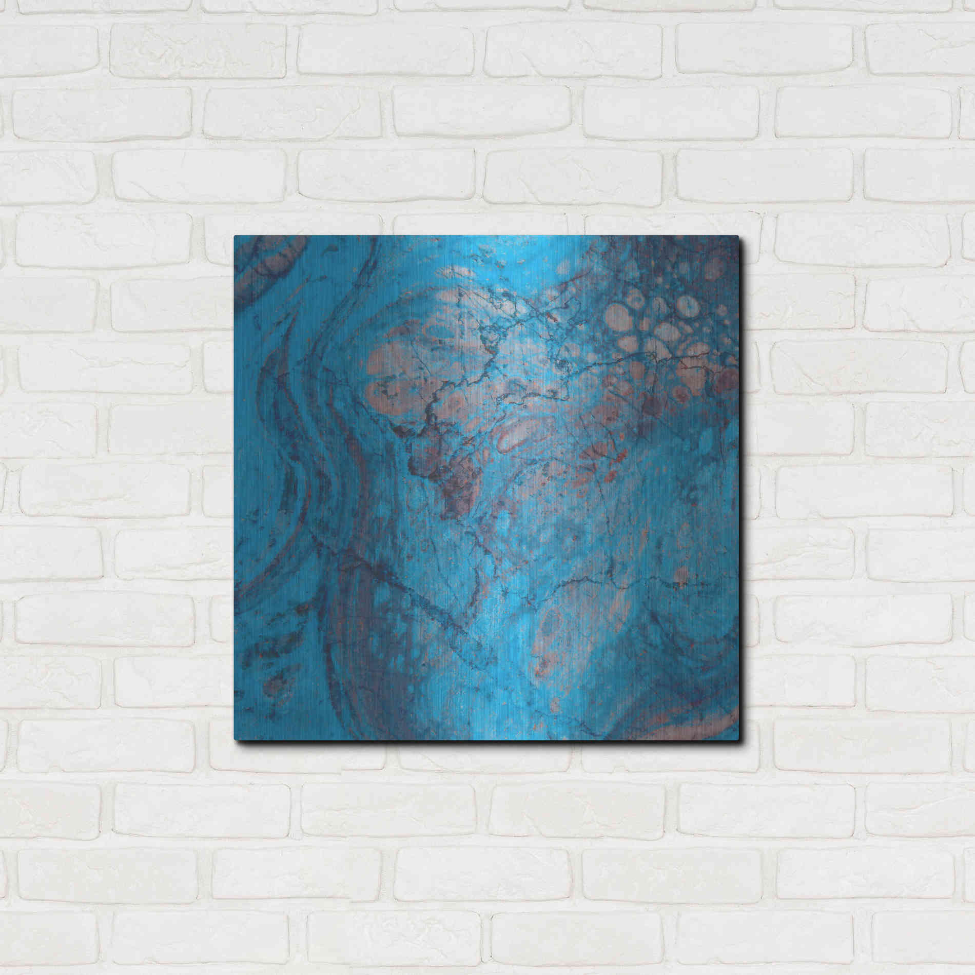 Luxe Metal Art 'Craquelure Two' by Steve Hunziker Metal Wall Art,24x24