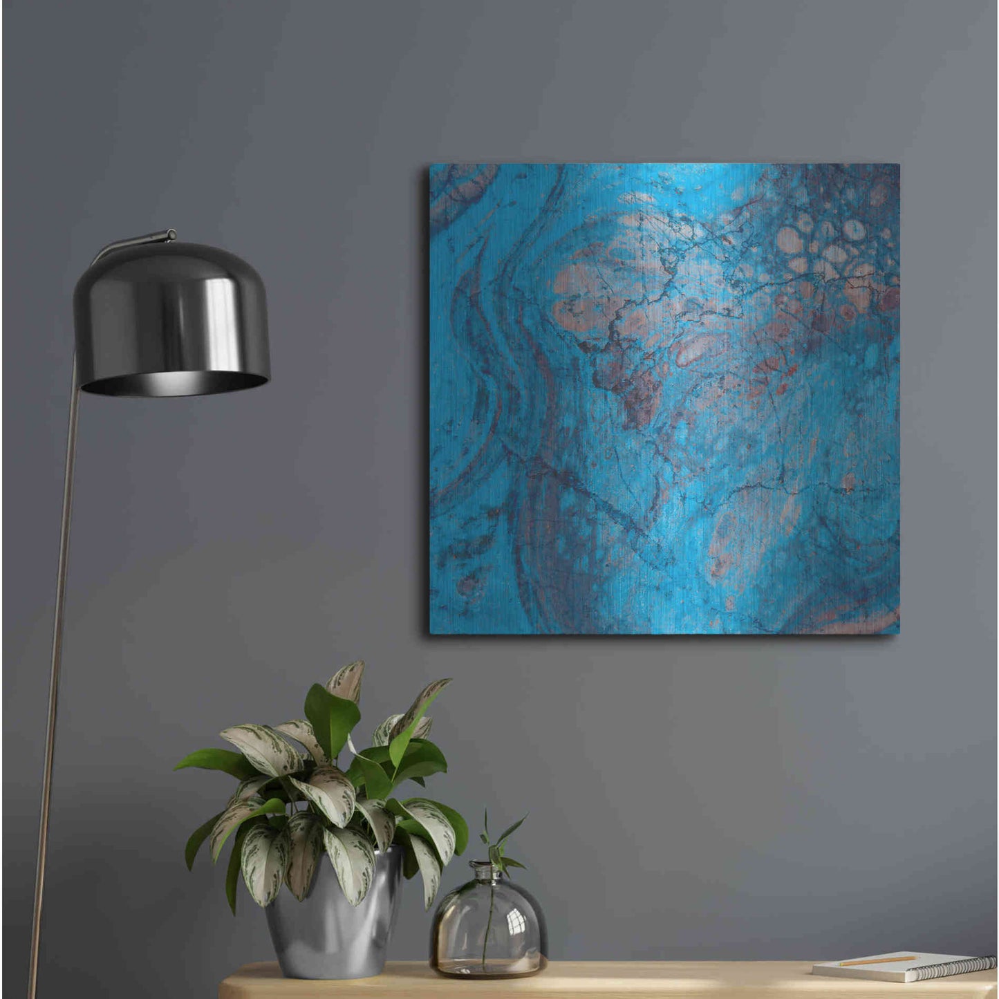 Luxe Metal Art 'Craquelure Two' by Steve Hunziker Metal Wall Art,24x24