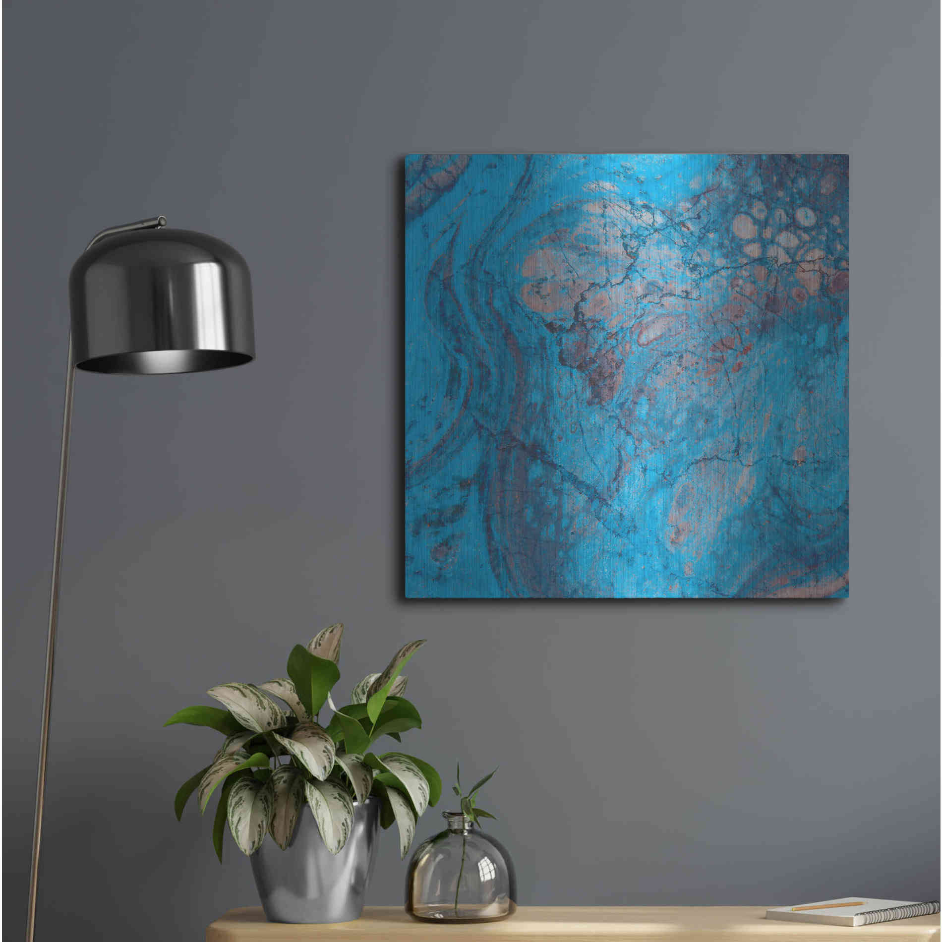 Luxe Metal Art 'Craquelure Two' by Steve Hunziker Metal Wall Art,24x24