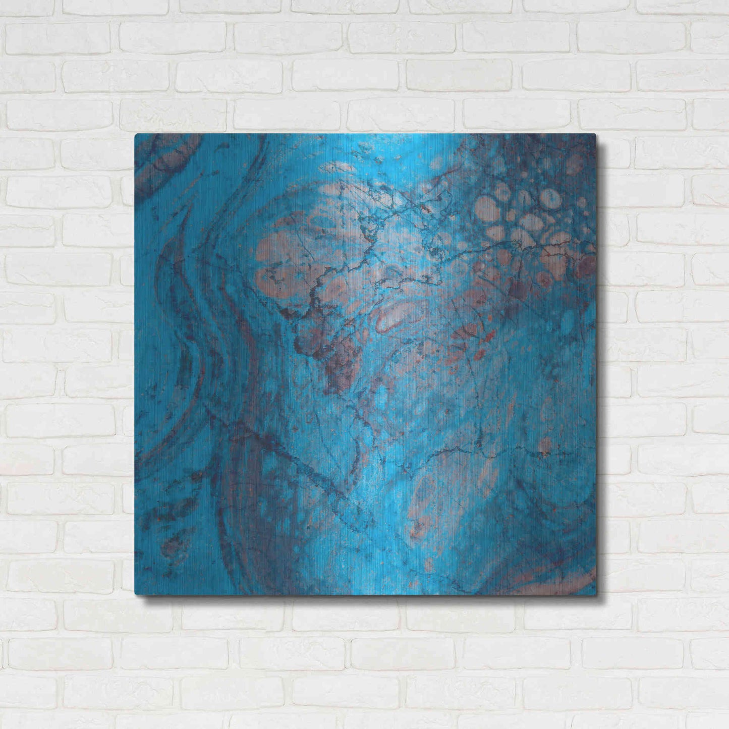 Luxe Metal Art 'Craquelure Two' by Steve Hunziker Metal Wall Art,36x36