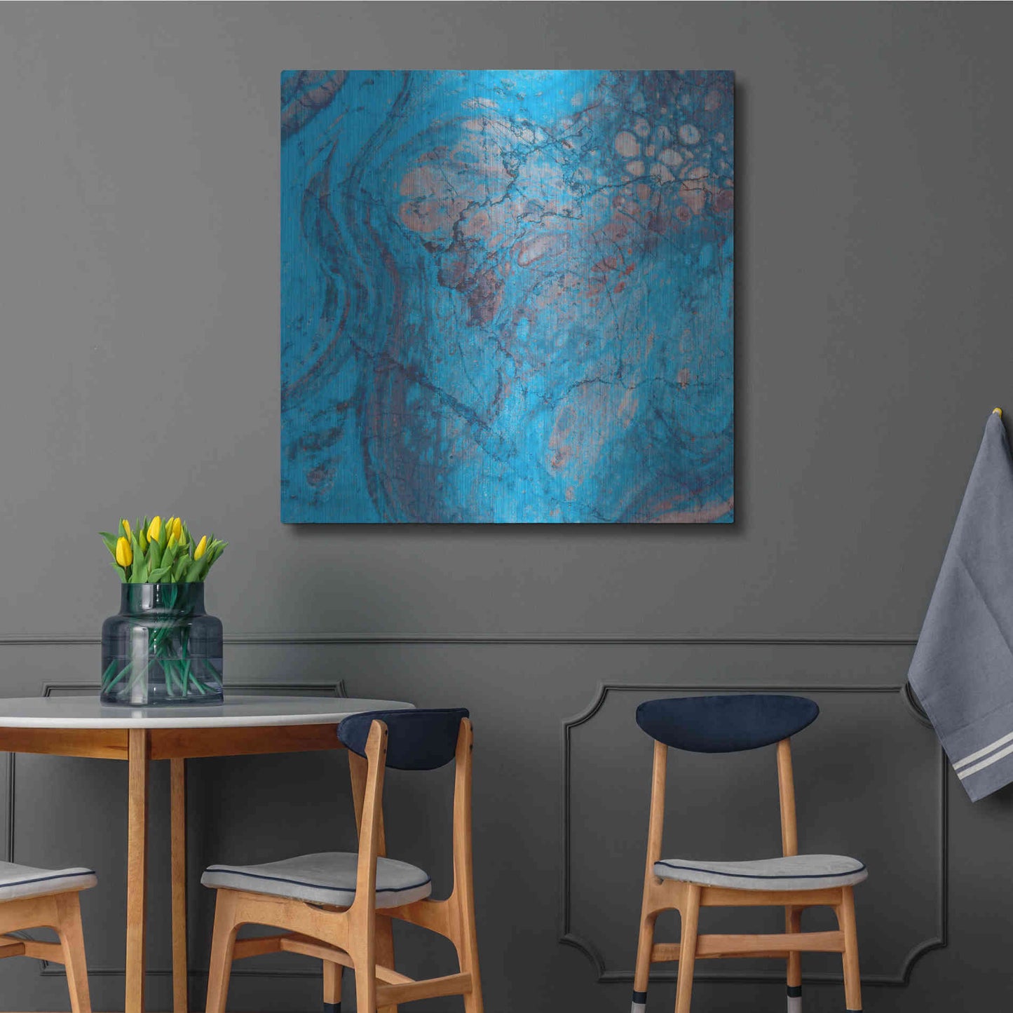 Luxe Metal Art 'Craquelure Two' by Steve Hunziker Metal Wall Art,36x36