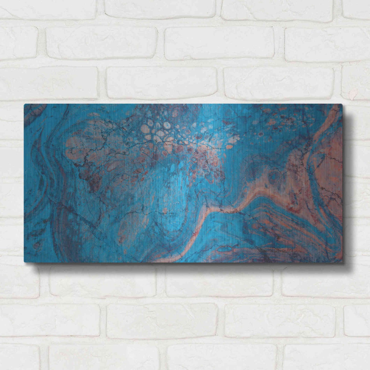 Luxe Metal Art 'Craquelure Three' by Steve Hunziker Metal Wall Art,24x12