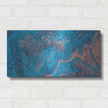 Luxe Metal Art 'Craquelure Three' by Steve Hunziker Metal Wall Art,24x12