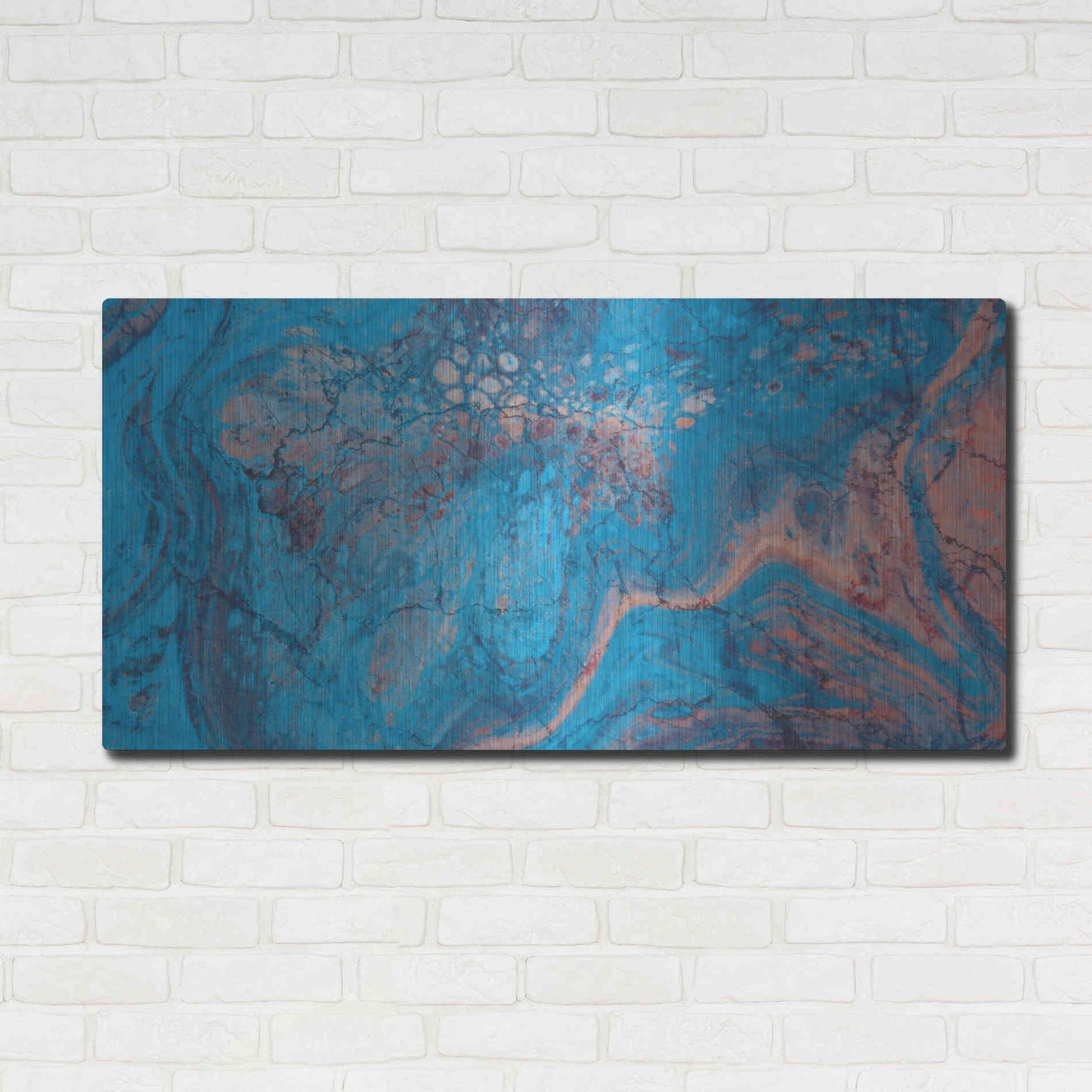 Luxe Metal Art 'Craquelure Three' by Steve Hunziker Metal Wall Art,48x24