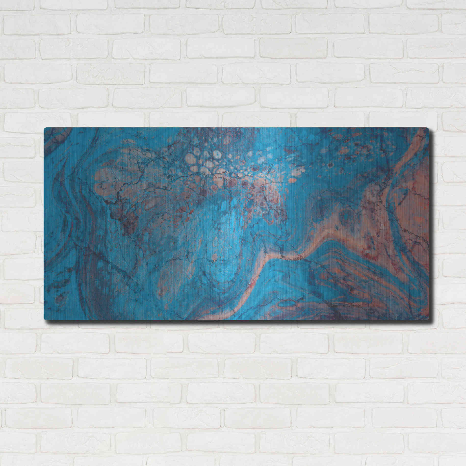 Luxe Metal Art 'Craquelure Three' by Steve Hunziker Metal Wall Art,48x24