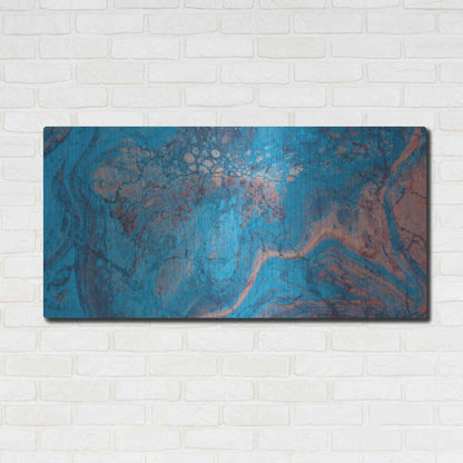 Luxe Metal Art 'Craquelure Three' by Steve Hunziker Metal Wall Art,48x24