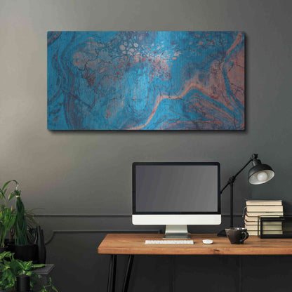 Luxe Metal Art 'Craquelure Three' by Steve Hunziker Metal Wall Art,48x24