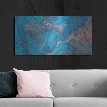 Luxe Metal Art 'Craquelure Three' by Steve Hunziker Metal Wall Art,48x24