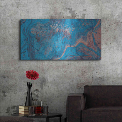 Luxe Metal Art 'Craquelure Three' by Steve Hunziker Metal Wall Art,48x24