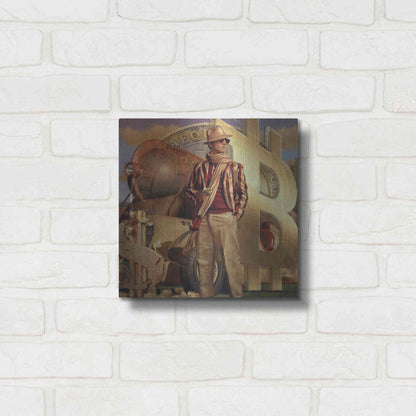 Luxe Metal Art 'Bitcoin Deco Eleven' by Steve Hunziker Metal Wall Art,12x12