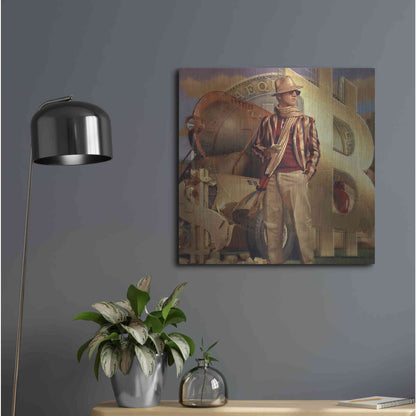 Luxe Metal Art 'Bitcoin Deco Eleven' by Steve Hunziker Metal Wall Art,24x24