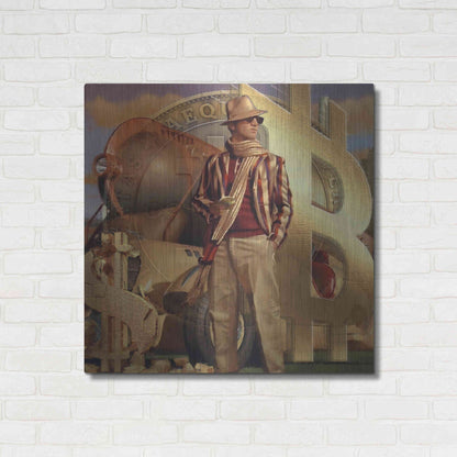 Luxe Metal Art 'Bitcoin Deco Eleven' by Steve Hunziker Metal Wall Art,36x36