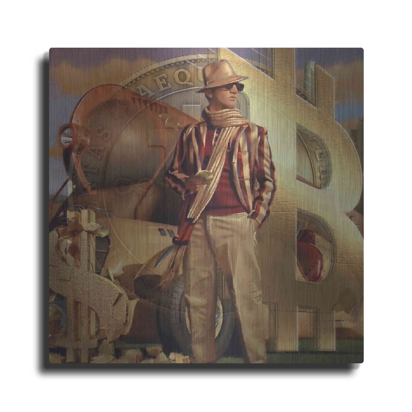 Luxe Metal Art 'Bitcoin Deco Eleven' by Steve Hunziker Metal Wall Art