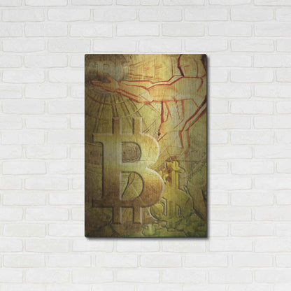 Luxe Metal Art 'Bitcoin Deco Nine' by Steve Hunziker Metal Wall Art,24x36