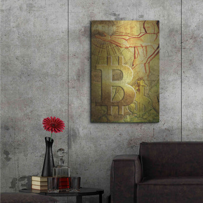 Luxe Metal Art 'Bitcoin Deco Nine' by Steve Hunziker Metal Wall Art,24x36