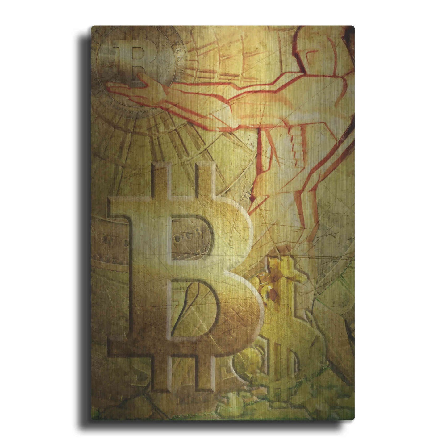 Luxe Metal Art 'Bitcoin Deco Nine' by Steve Hunziker Metal Wall Art