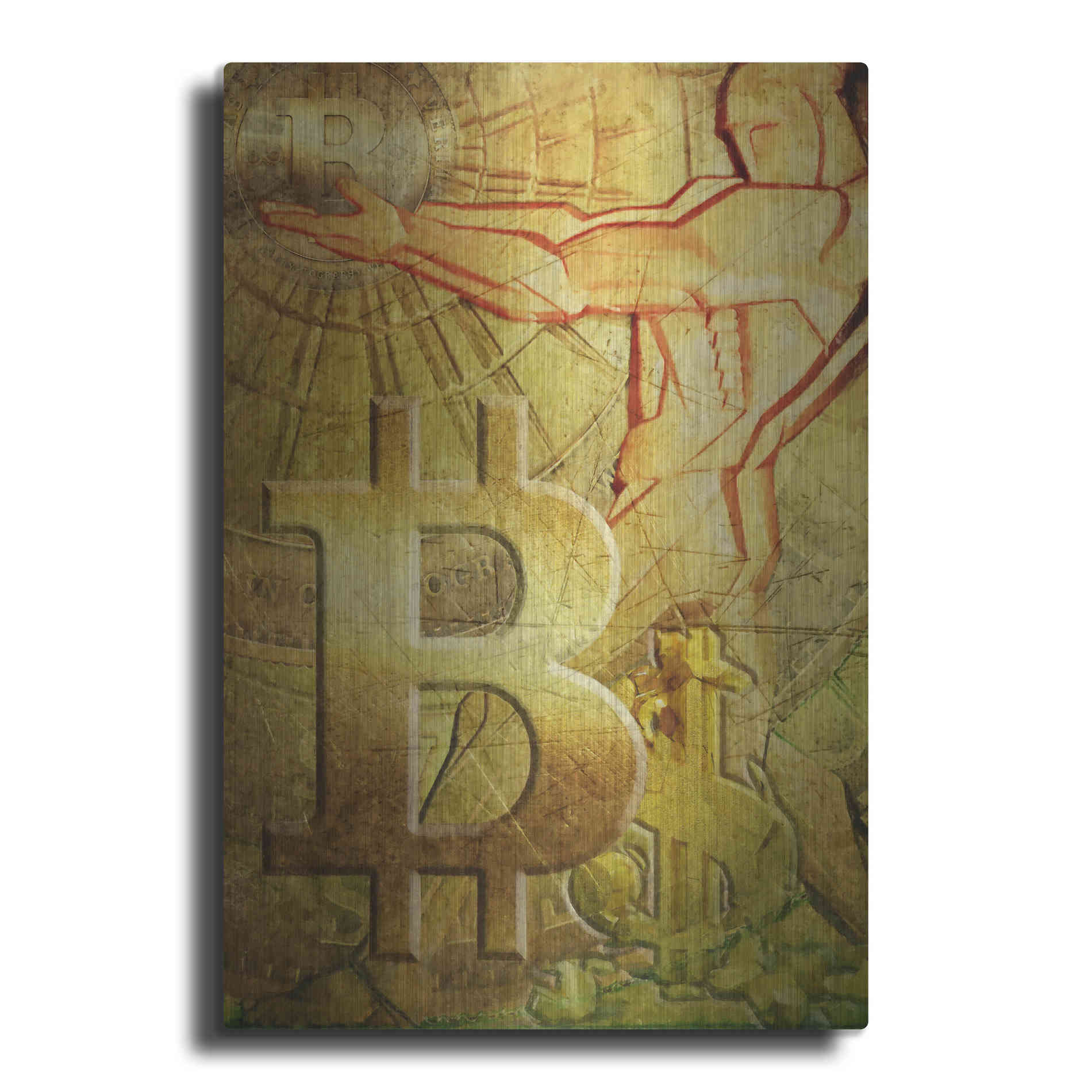 Luxe Metal Art 'Bitcoin Deco Nine' by Steve Hunziker Metal Wall Art