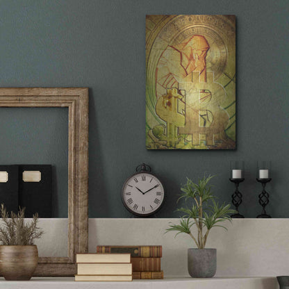 Luxe Metal Art 'Bitcoin Deco Eight' by Steve Hunziker Metal Wall Art,12x16