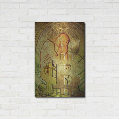 Luxe Metal Art 'Bitcoin Deco Eight' by Steve Hunziker Metal Wall Art,24x36