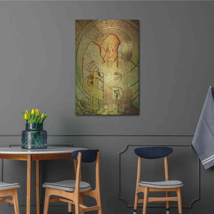 Luxe Metal Art 'Bitcoin Deco Eight' by Steve Hunziker Metal Wall Art,24x36